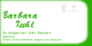 barbara kuhl business card